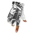 thumbnail image 2 of Fingerless Driving Leather Outdoor Sport Halloween Half Finger for Men Women Ski Mittens Men, 2 of 3