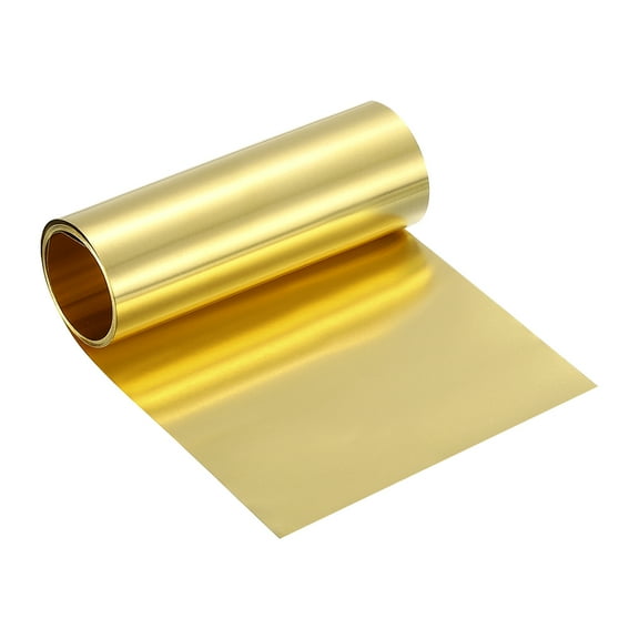 Brass Sheet Roll, 0.05 x 100 x 2000mm Metal Flashing Brass Foil Roll, Gold