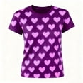 thumbnail image 5 of Womens Mens Valentines Day Graphic Tees Short Sleeve Couple Bow Tee Shirts Valentine Boyfriend Girlfriend Matching Tops, L Purple, 5 of 7
