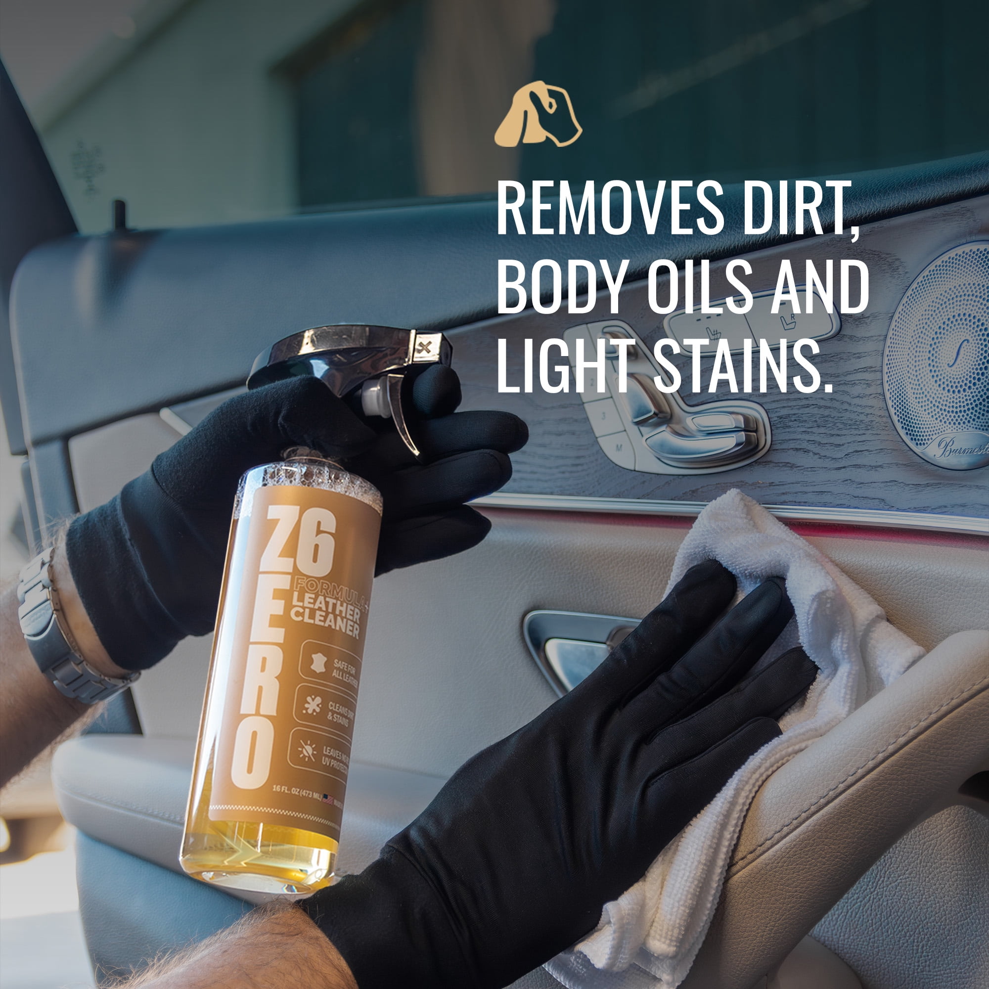 ZER06 Leather Cleaner – Automotive Interior Leather Cleaning Spray for Car Seats, Upholstery & Trim – Removes Dirt, Oils & Stains