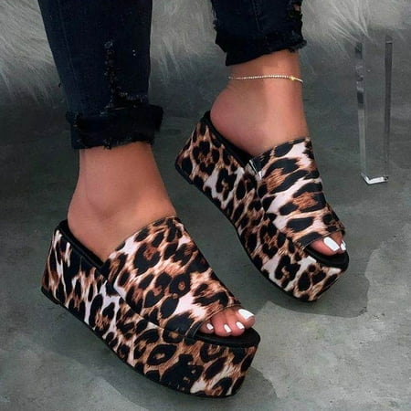 

Summer Savings! Zpanxa Slippers for Women Open Toed Fish Mouth Platform Slippers Waterproof Platform Sandals and Slippers Flip Flops for Women Camouflage 36