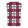 thumbnail image 4 of UAMVSH Plus Size Vest for Women Single Breasted Flannel Plaid Jacket Soft Warm Sleeveless Cropped Winter Coats with Pockets, 4 of 5