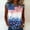Navy, variant on American 250th Anniversary Tops For Women Round Neck Cap Sleeve Printed T-Shirt Navy S
