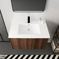 thumbnail image 3 of Hassch Modern 30" Floating Bathroom Vanity with Sink, Wood Wall Mounted Bathroom Vanity with Resin Basin, Walnut Hanging Vanity Bathroom Cabinet for Small Space, 3 of 9