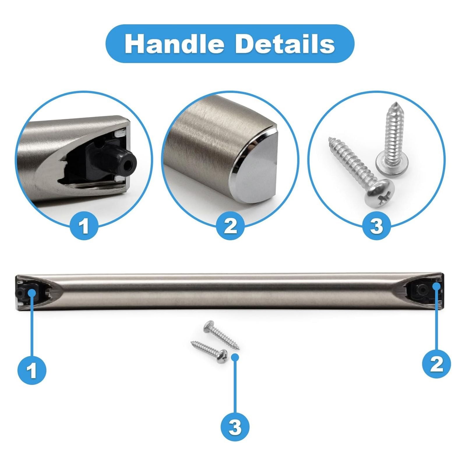 GUYUTING Microwave Part Door Handle Durable Steel Premium Finish Easy Installation 12.2 Inch DE94-02933A Fast Appliance Repair
