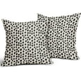 thumbnail image 2 of Polka Dot Pillow Covers 18x18 Set of 2 Black Cream Throw Pillows Boho Design Brush Strokes Decorative Outdoor Square Cushion Cover Linen Pillow Case for Home Sofa Couch Bed, 2 of 6