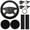 Black, variant on 10pcs Women's Leather Steering Wheel Cover, Car Accessories Set With Seat Belt Shoulder Pads, Start Button Ring Sticker, Vent Clip, Car Accessories