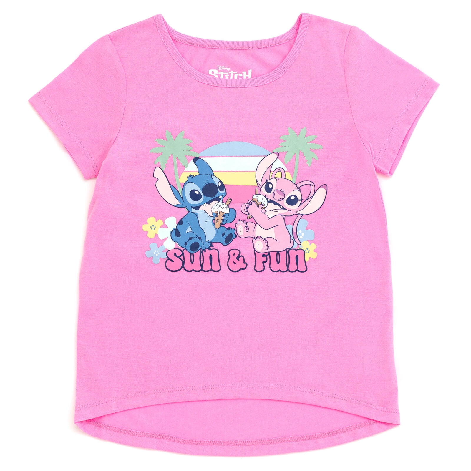 Disney Lilo & Stitch Angel T-Shirt and French Terry Dolphin Shorts Outfit Set Toddler to Big Kid