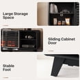 thumbnail image 6 of Sonegra Fireplace TV Stand with 40" Electric Fireplace, Mid Century Modern Entertainment Center with Led Lights for 90" TVs , Wood Media Console with Slatted Sliding Doors for Living Room, Black, 6 of 7