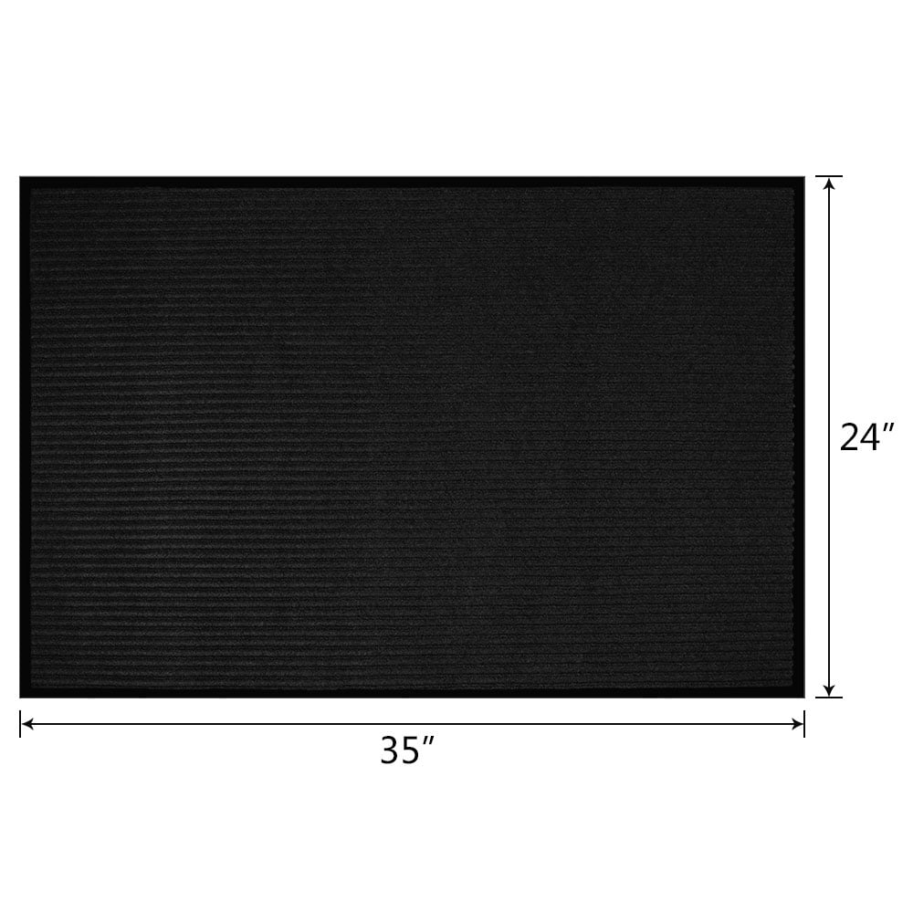 ANMINY Front Doormat Entrance Shoe Mat Waterproof PVC Non Slip Rug Welcome Mat Outdoor Indoor, 24"x35", Black