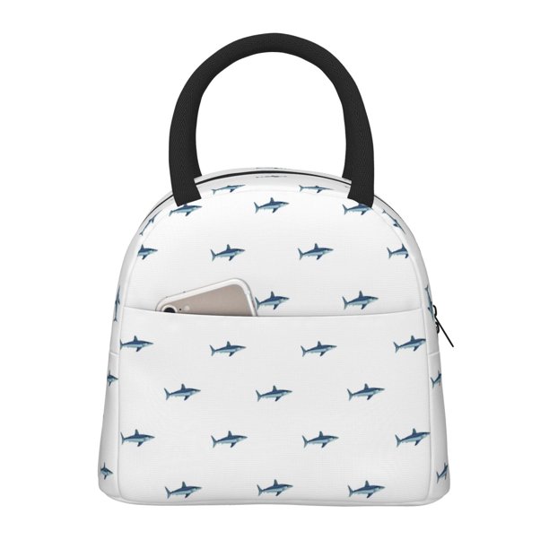 Easygdp Cute Shark Bolsa de Almuerzo Insulada Grande, Forro de Aluminio, Diseño Espacioso, a Prueba de Fugas, Ideal para Trabajo, Picnics, Viajes y Actividades al Aire Libre