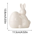 thumbnail image 3 of Dsscvnef Cute Ceramic Easter Bunny Figurine Small Porcelain Rabbit Statue Spring Home Tabletop Collectible Holiday Ornament Desktop Decoration, 3 of 3
