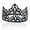 Black, variant on CATPAN Alloy King Queen Royal Full Round Crown Wedding Tiara Headbands Princess Crowns For Pageant Party Hair Accessories (Silver)