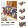 thumbnail image 4 of Foldable Fabric Storage Bin With Handle Collapsible Basket Box Storage With Lid Organizer Sugar Skulls Roses, 4 of 7