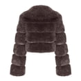 thumbnail image 5 of Women's Faux Fur Cropped Coat Fluffy Faux Fur Jacket Long Sleeve Lapel Furry Winter Warm Shaggy Parka Short Coats, 5 of 5
