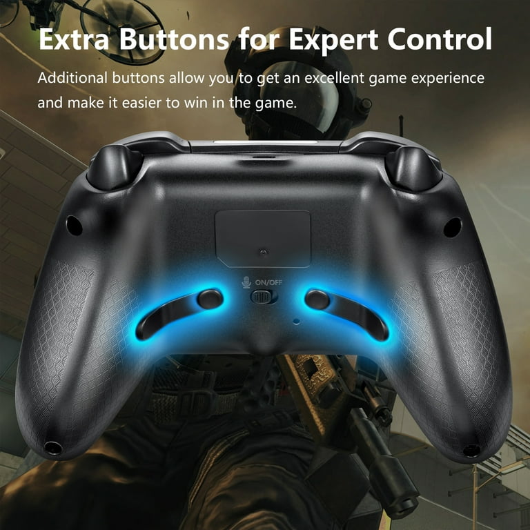 Elite Controller Wireless for PS4 Joystick 1200mAh with Turbo/Back Pad with PS4/Slim/Pro Console Black Walmart.com