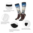 thumbnail image 3 of Xecao Sunset Airplane Travel View Print Compression Socks for Both Men And Women for Running, Travel, Flight, Nurse, 3 of 6