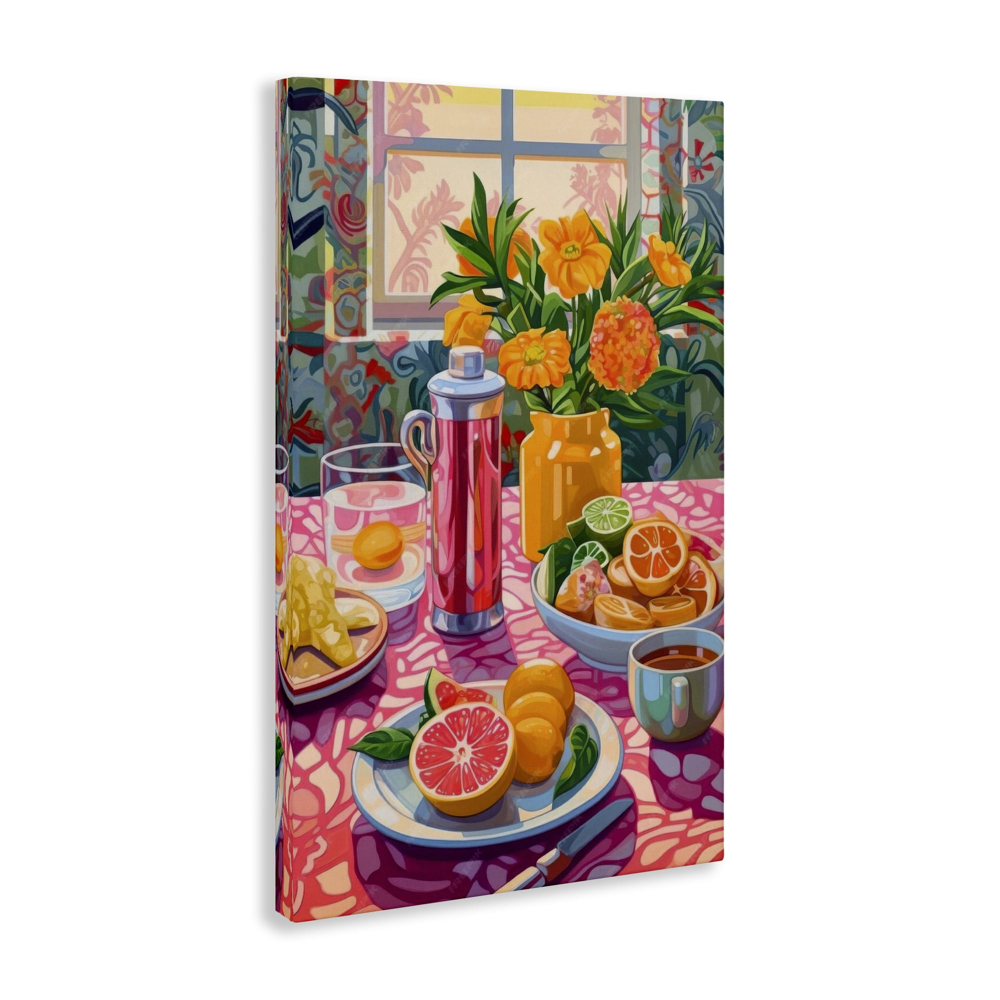 Stupell Industries Summer Table Spread Food & Beverage Painting Wrapped Canvas Art Print Wall Art, 16 x 24