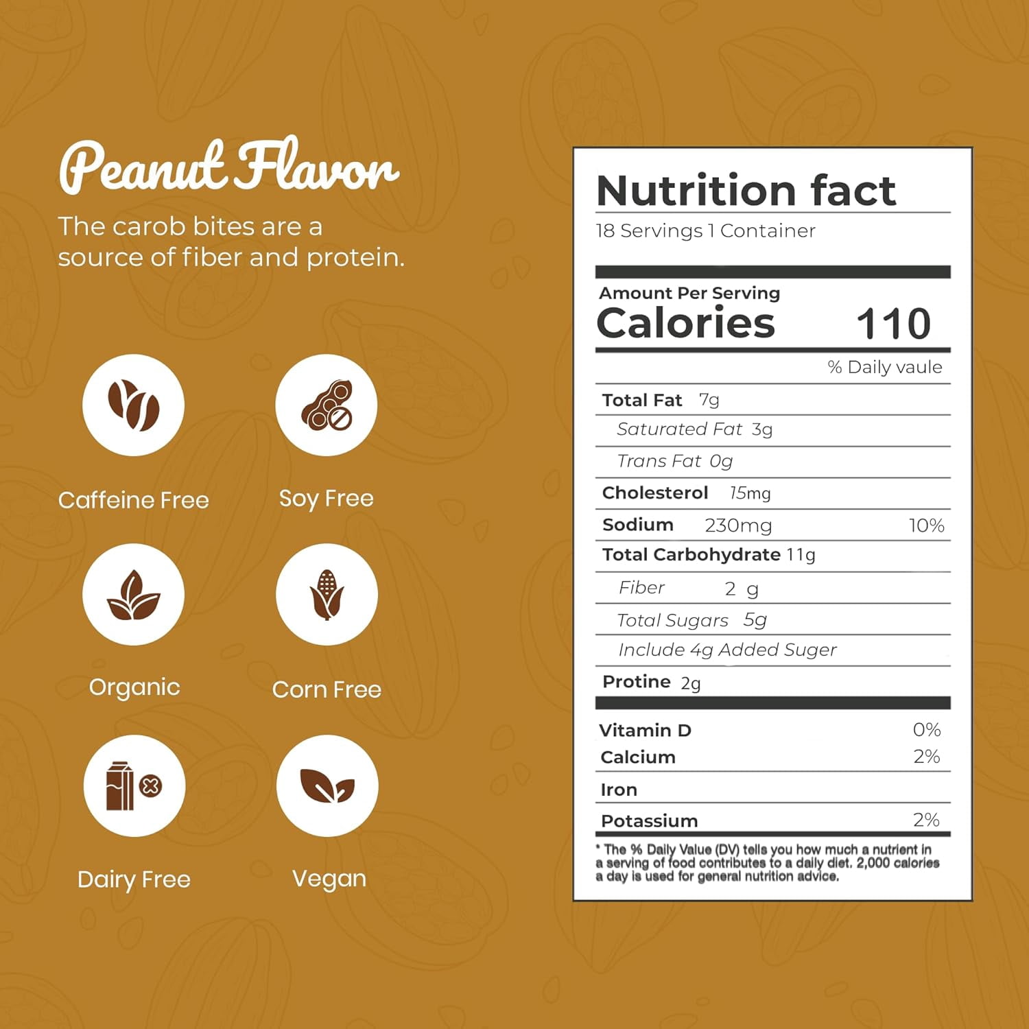 Missy J's Organic Peanut Butter Carob Mini Bites Gluten-Free Snack Healthy Desserts 15 Packs