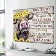 thumbnail image 4 of Cutest Cow Canvas Prints Country Wall Art Painitng Cow with Sunfulower Healing Pictures Rustic Farmhouse Wall Decor Motivational Home Decorations Quotes Artwork Framed Ready to Hang 12"x16", 4 of 4
