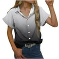 thumbnail image 2 of Hauts d'Été Grande Taille pour Femmes, Col en V, Manches Courtes, Motif Floral Imprimé, Hauts Décontractés, Blouse, Chemise Imprimée, T-Shirt Col en V pour Femmes en Liquidation, 2 of 6