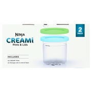Ninja CREAMi Pints 2 Pack, Compatible with NC299AMZ & NC300s Series CREAMi Ice Cream Makers, Dishwasher Safe, XSKPLID2CD
