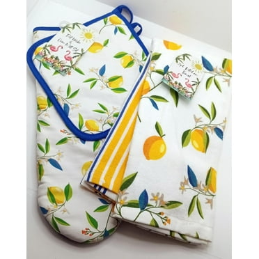 Creative Home 4-Piece Lemon Pattern Kitchen Linen Set
