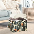 thumbnail image 3 of Yayeee Collapsible Cube Storage Bin with Lid Fabric Closet Decorative Basket with Handles, Art Leaves Pattern, 3 of 7
