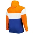 thumbnail image 3 of Men's New Era Navy Denver Broncos Big & Tall Throwback Colorblock Raglan Pullover Hoodie, 3 of 3