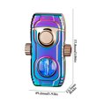 thumbnail image 1 of Hxlamzoo Dual Flame Windproof Lighter, Switchable Windproof Jet and Soft Flame Lighter, Built-in LED Light, Visible Gas Chamber Rechargeable Butane Lighter, Gift for Men, 1 of 2