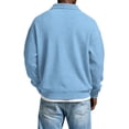 thumbnail image 4 of Zivyakyron Waffle Men's Polo Shirts Big and Tall Fall Button Long Sleeve Casual Plain Collared Raglan Shirts Blue 5XL, 4 of 5