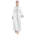 thumbnail image 3 of TiaoBug Womens Elegant Clergy Robe Maxi Dress Flared Sleeve Medieval Renaissance Minister Gown White 3XL, 3 of 7