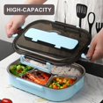 thumbnail image 4 of POINTERTECK 1300ML Lunch Box 4 Compartments Bento Box Stainless Steel Insulation Lunch Box with Spoon and Chopsticks Thermal Bento Lunch Box BPA Free Stainless Steel Liner Tableware Set, 4 of 9