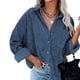 thumbnail image 1 of Camisa de pana con botones, chaqueta de pana con solapa de manga larga, blusas informales holgadas de gran tamaño, chaqueta para primavera y otoño, 1 of 6