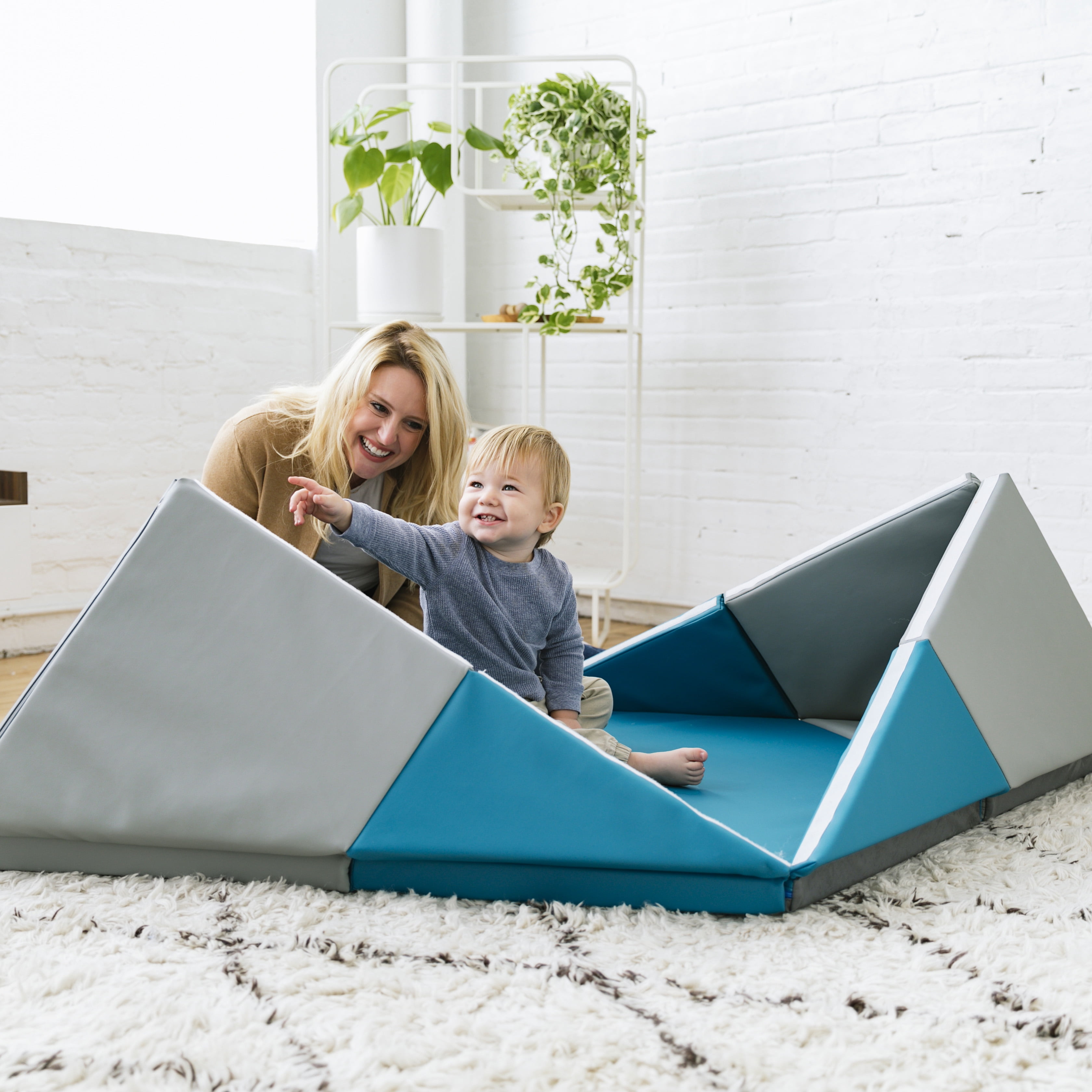 ECR4Kids SoftZone Camp, Canoe and Tumble Too Activity Play Mat, Toddler Playmat, Contemporary