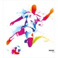 thumbnail image 3 of Teen Room Decor Twin Size Duvet Cover Set, Soccer Player Kicks the Ball Watercolor Style Spray Championship Image, Decorative 2 Piece Bedding Set with 1 Pillow Sham, Multicolor, by Ambesonne, 3 of 3