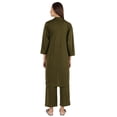 thumbnail image 4 of Inkmeso Womens 3 Pcs Nightwear Set Crop Tank Top Loose Pants & Front Open Shrug Sleepwear, 4 of 7