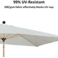 thumbnail image 3 of PURPLE LEAF 6' x 9' Patio Umbrella with Base Market Umbrella Rectangular Outdoor Umbrella with Push Button Tilt & Crank and 8 Ribs Aluminum Table Umbrella for Pool Backyard Beach, Taupe, 3 of 7