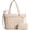 Checked Brown White, variant on Corduroy Tote Bag for Women, Large Work Laptop Tote Purse with 11 Pockets, Top-Zip Ladies Bag, Casual Shoulder Handbag for Office School Travel Gym College, Checked Brown White