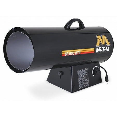 Mi-T-M MH-0060-LM10 Propane Forced Air, Portable Heater, 1/10 HP, 300 CFM, 40-50-60,000 BTU