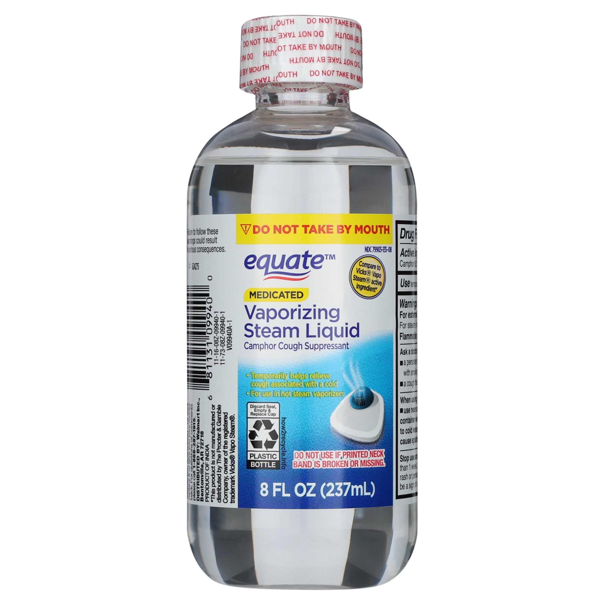 Equate Medicated Vaporizing Steam Liquid, 8 fl oz