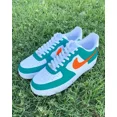 thumbnail image 3 of Air Force 1 Custom Shoes "Miami Aqua & Orange South Beach" Florida Mens Womens, 3 of 6
