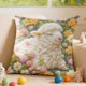 thumbnail image 5 of CaiYueKe Easter Rabbit Floral Pillow Cover - Sofa Cushion Case Home Decor Throw Pillow for Living Room Couch Bedroom Outdoor Indoor Decorative Accent Spring Holiday Farmhouse Decor, 5 of 8