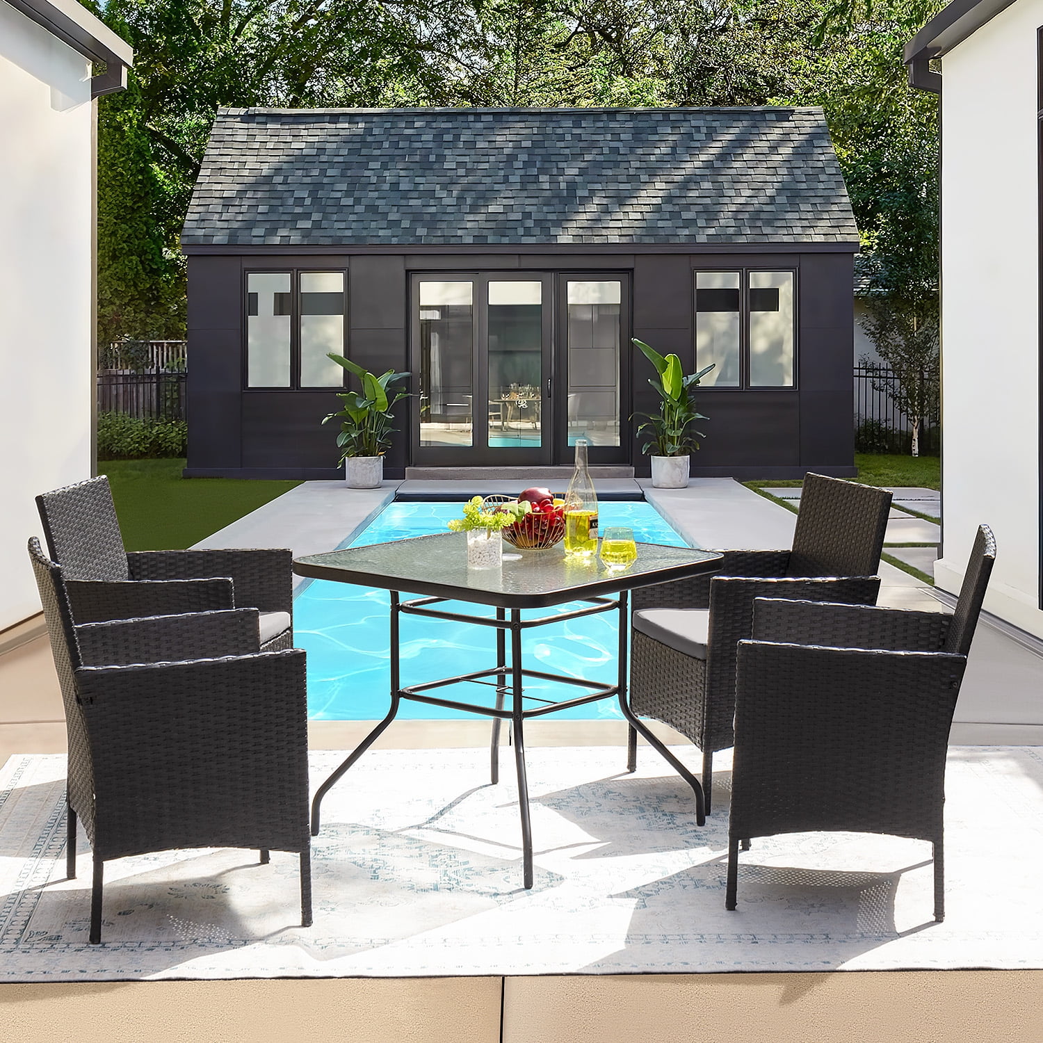 Devoko 5 Pieces Patio Dining Set Patio Furniture Set Outdoor