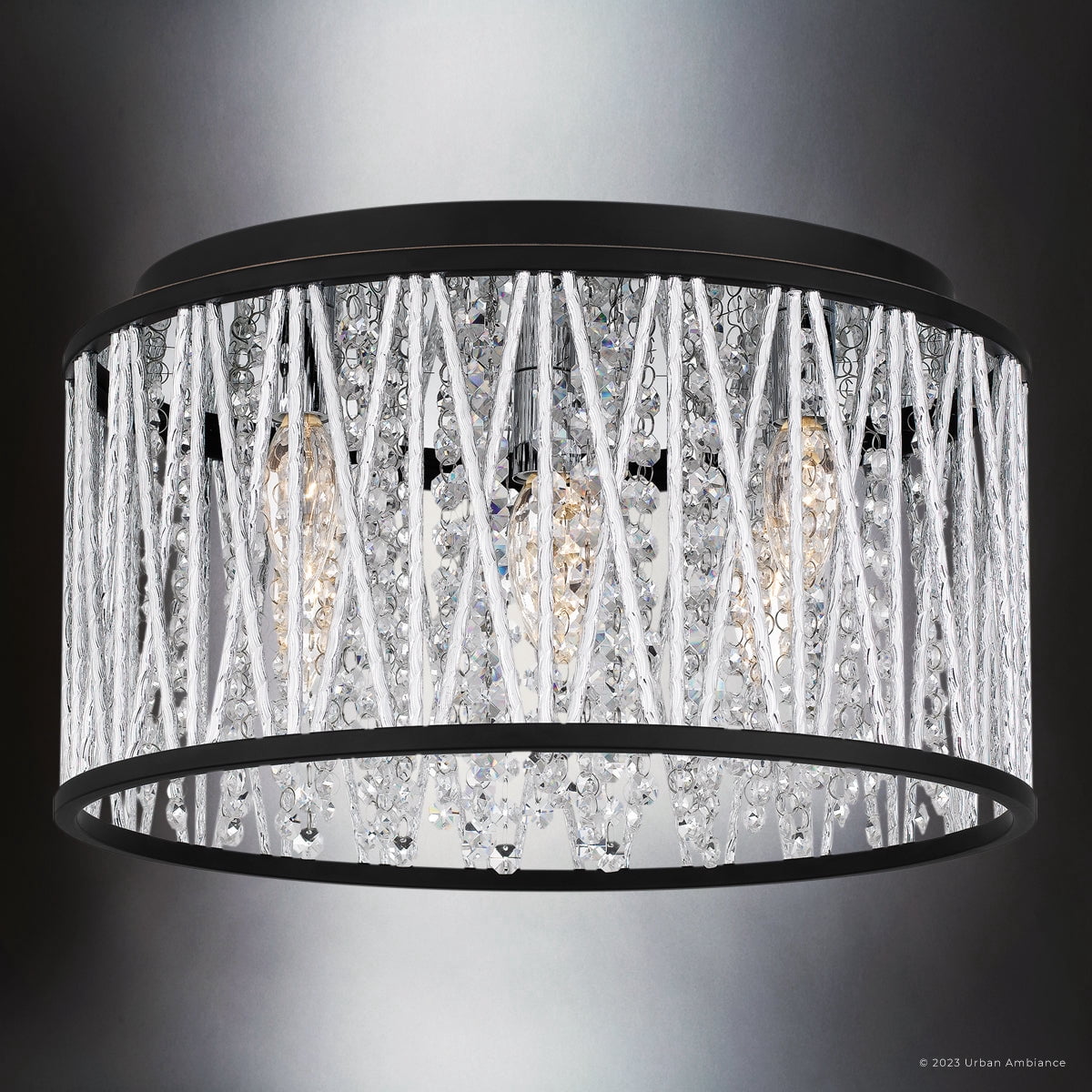Luxury Glam Ceiling Light, Matte Black, UQL4641