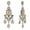 Beige, variant on Orange Crystal Pear Shape Drop Earrings, 2 inches for Women