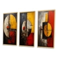 thumbnail image 3 of Designart "Belgian Conversations Geometric Abstraction VII" Modern Geometric Framed Wall Art Set Of 3 - Gold Abstract Geometric Frame Canvas Set For Living Room Decor, 3 of 6