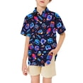 thumbnail image 4 of Boys Neon Rocket & Planet Graphic Short Sleeve Zip Up Cardigan Casual Summer Top Shirt, 4 of 4