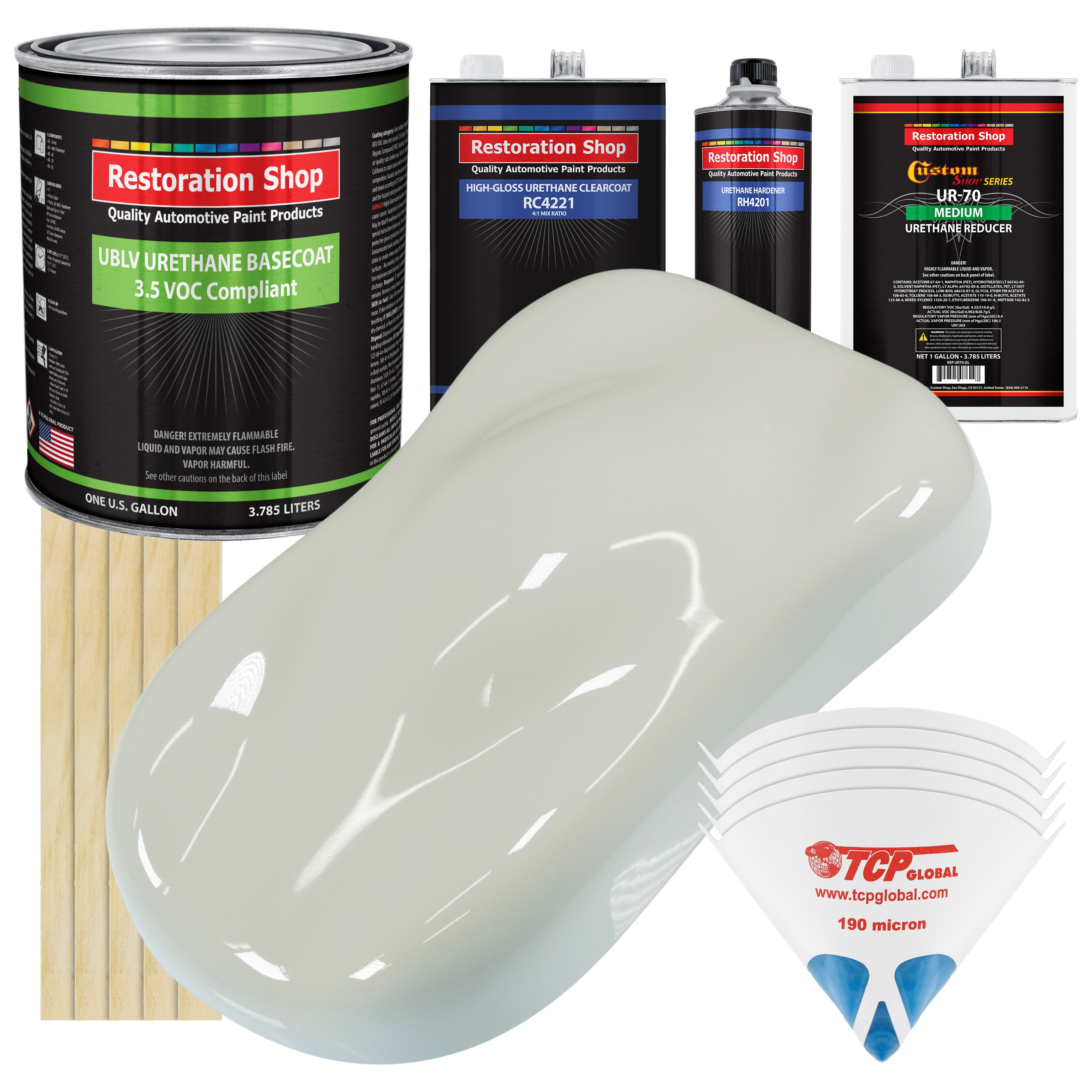 Arctic White Gallon Low VOC URETHANE BASECOAT CLEARCOAT Car Auto Paint 