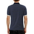 thumbnail image 2 of Aiyino Men's Short Sleeve Stripe Polo Shirts Casual Slim Fit Basic Designed Cotton Shirts, 2 of 5